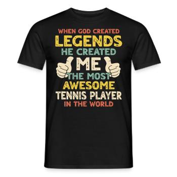 Tennisspieler - Männer T-Shirt - Schwarz - Vorne - AI Model Male 178 light (178cm)