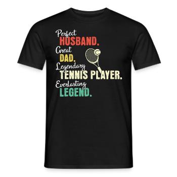 Papa joueur de tennis - T-shirt homme - noir - Devant - AI Model Male 178 light (178cm)
