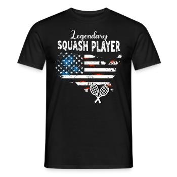 Squash player - Men's T-Shirt - black - Front - AI Model Male 178 light (178cm)