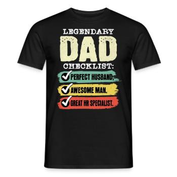 Dad HR Specialist Father's Day - Men's T-Shirt - black - Front - AI Model Male 178 light (178cm)