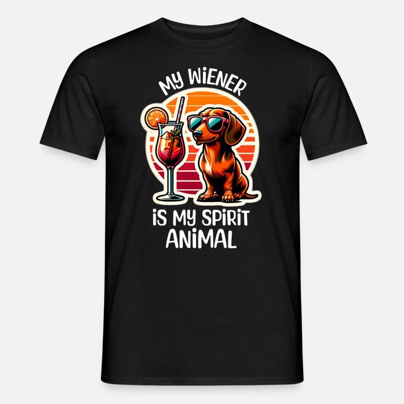Dackel Cocktail - Männer T-Shirt - Schwarz