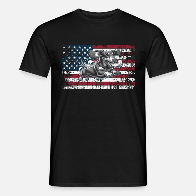 Dackel US - Männer T-Shirt - Schwarz