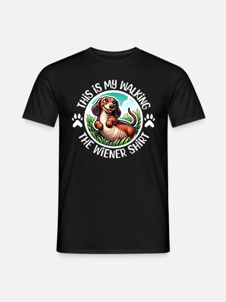 Dachshund Walk - Men's T-Shirt - black