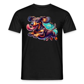 Dackel - Männer T-Shirt - Schwarz - Vorne - AI Model Male 178 light (178cm)
