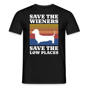 Sauver le teckel de Wiener - T-shirt homme - noir - Devant - AI Model Male 178 light (178cm)