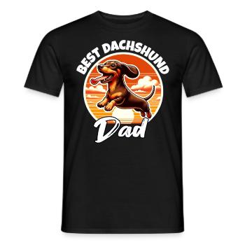 Papa teckel - T-shirt homme - noir - Devant - AI Model Male 178 light (178cm)