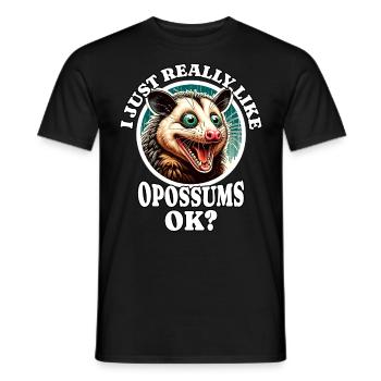 I Love Opossum Saying - Men's T-Shirt - black - Front - AI Model Male 178 light (178cm)