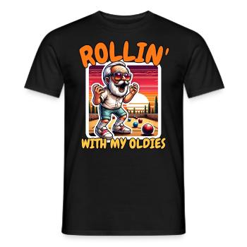 Drôle de dicton de boule de pétanque - T-shirt homme - noir - Devant - AI Model Male 178 light (178cm)