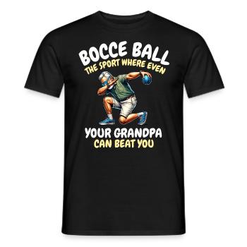 Drôle de dicton de boule de pétanque - T-shirt homme - noir - Devant - AI Model Male 178 light (178cm)