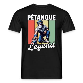 Pétanque Légende Homme - T-shirt homme - noir - Devant - AI Model Male 178 light (178cm)