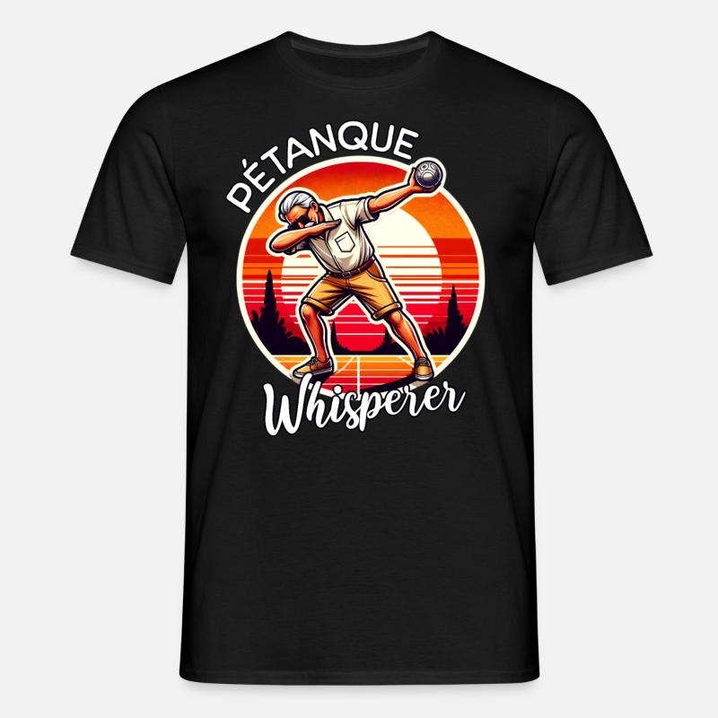 Petanque Flüsterer - Männer T-Shirt - Schwarz
