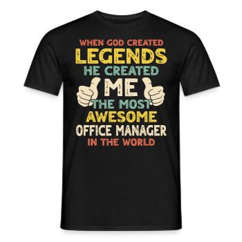 Gestionnaire de bureau - T-shirt homme - noir - Devant - AI Model Male 178 light (178cm)