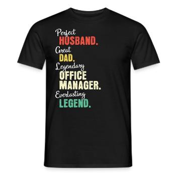 Büro Manager Papa - Männer T-Shirt - Schwarz - Vorne - AI Model Male 178 light (178cm)