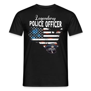 Policeman US - Men's T-Shirt - black - Front - AI Model Male 178 light (178cm)
