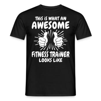 Fitnesstrainer - Männer T-Shirt - Schwarz - Vorne - AI Model Male 178 light (178cm)