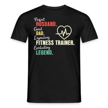 Fitness trainer dad - Men's T-Shirt - black - Front - AI Model Male 178 light (178cm)