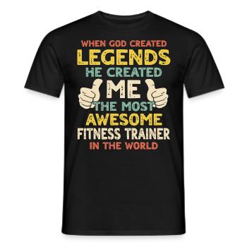 Fitnesstrainer - Männer T-Shirt - Schwarz - Vorne - AI Model Male 178 light (178cm)