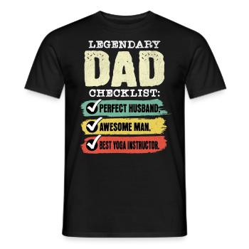Papa Yogalehrer Vatertag - Männer T-Shirt - Schwarz - Vorne - AI Model Male 178 light (178cm)
