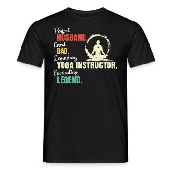 Papa professeur de yoga - T-shirt homme - noir - Devant - AI Model Male 178 light (178cm)