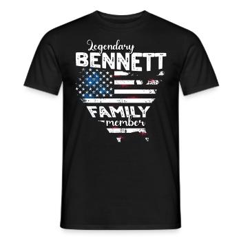 Family Bennett US - Men's T-Shirt - black - Front - AI Model Male 178 light (178cm)