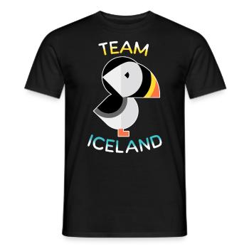 Équipe Puffins Islande - T-shirt homme - noir - Devant - AI Model Male 178 light (178cm)