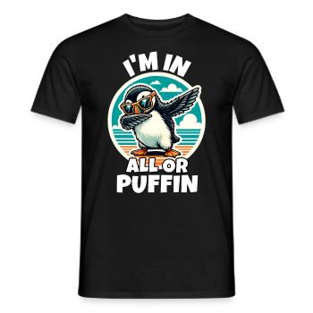 Puffin Sayings - Men's T-Shirt - black - Front - AI Model Male 178 light (178cm)