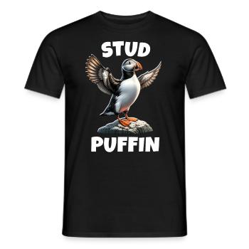 Puffin Saying - Men's T-Shirt - black - Front - AI Model Male 178 light (178cm)