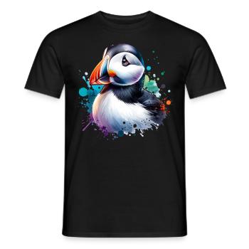 Papageientaucher - Männer T-Shirt - Schwarz - Vorne - AI Model Male 178 light (178cm)