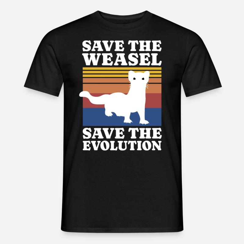 Save Weasel - Männer T-Shirt - Schwarz