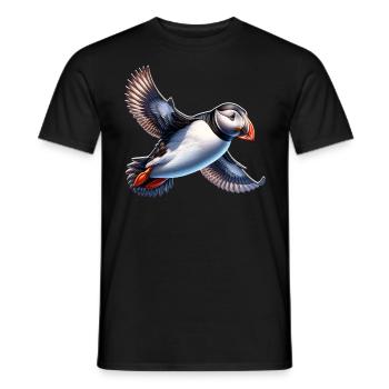 puffin - Men's T-Shirt - black - Front - AI Model Male 178 light (178cm)