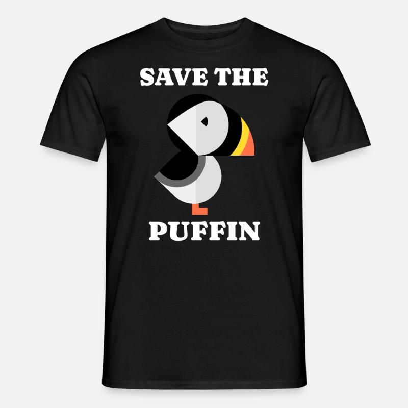 Save Puffin - Männer T-Shirt - Schwarz