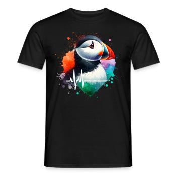 Papageientaucher Cardio - Männer T-Shirt - Schwarz - Vorne - AI Model Male 178 light (178cm)