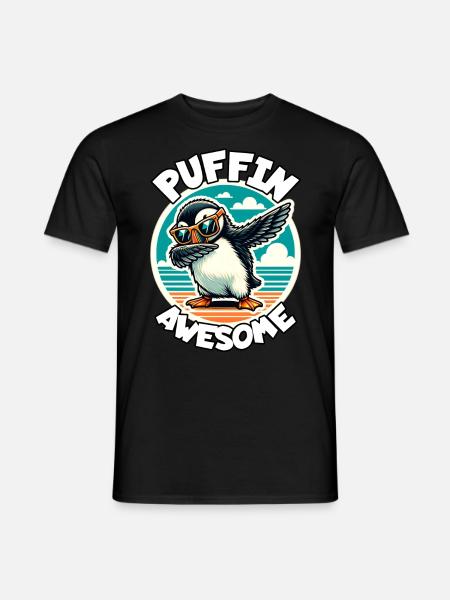 puffin saying - Men's T-Shirt - black