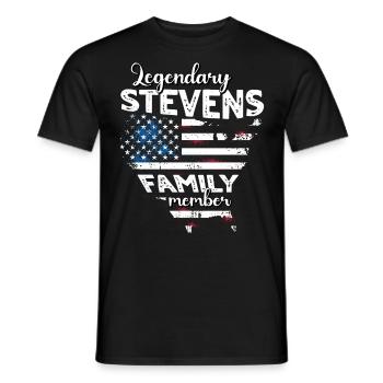 Family Stevens US - Men's T-Shirt - black - Front - AI Model Male 178 light (178cm)