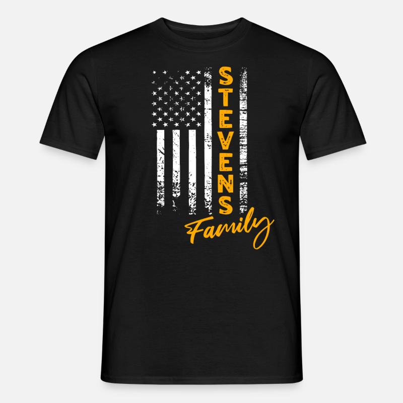 Stevens USA - Männer T-Shirt - Schwarz
