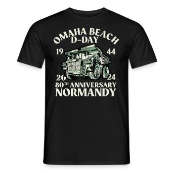80e anniversaire du débarquement allié Normandie - T-shirt homme - noir - Devant - AI Model Male 178 light (178cm)