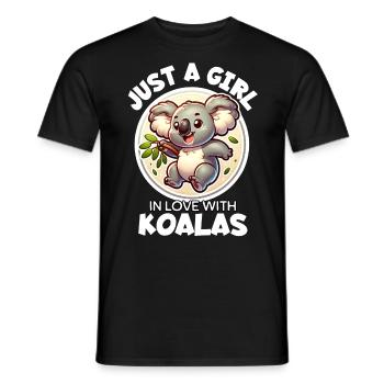 Girl Loves Koala - Men's T-Shirt - black - Front - AI Model Male 178 light (178cm)