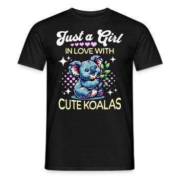 Koala Girl - T-shirt homme - noir - Devant - AI Model Male 178 light (178cm)