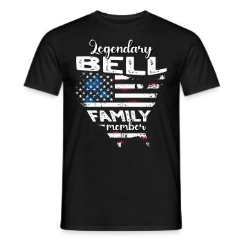 Family Bell US - Men's T-Shirt - black - Front - AI Model Male 178 light (178cm)
