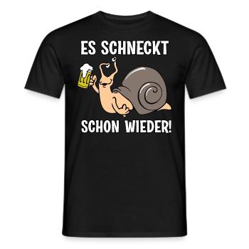 Es schneckt schon wieder - Männer T-Shirt - Schwarz - Vorne - AI Model Male 178 light (178cm)