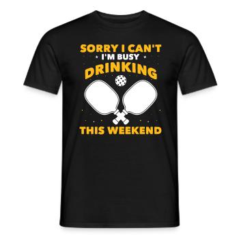 Lustiger Pickleball Wochenende - Männer T-Shirt - Schwarz - Vorne - AI Model Male 178 light (178cm)