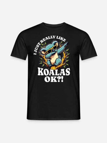 Ich Liebe Koala Spruch - Männer T-Shirt - Schwarz