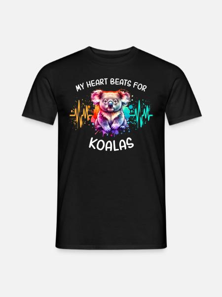 ECG Koala Heart Line - Men's T-Shirt - black