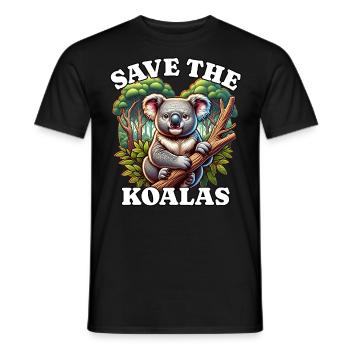 Save Koala - Men's T-Shirt - black - Front - AI Model Male 178 light (178cm)