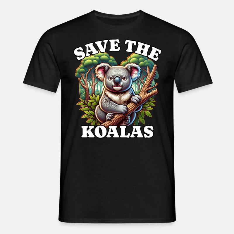 Save Koala - Männer T-Shirt - Schwarz