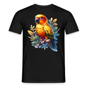 Sun parakeet - Men's T-Shirt - black - Front - AI Model Male 178 light (178cm)