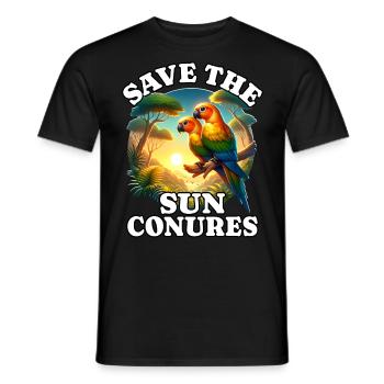 Save Sun Parakeet - Men's T-Shirt - black - Front - AI Model Male 178 light (178cm)