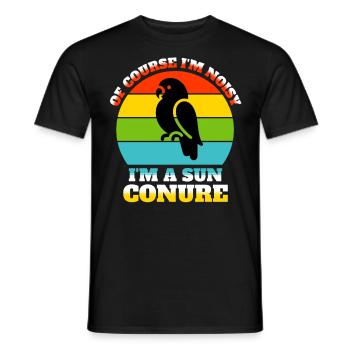 Funny Sun Parakeet Sayings - Men's T-Shirt - black - Front - AI Model Male 178 light (178cm)