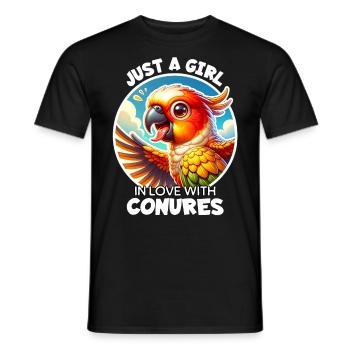 Girl Loves Sun Parakeet - Men's T-Shirt - black - Front - AI Model Male 178 light (178cm)