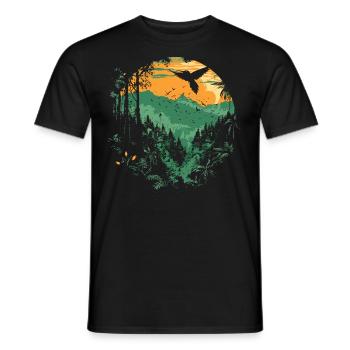 hummingbird, bird, nature, animals, wilderness, nectar - Men's T-Shirt - black - Front - AI Model Male 178 light (178cm)